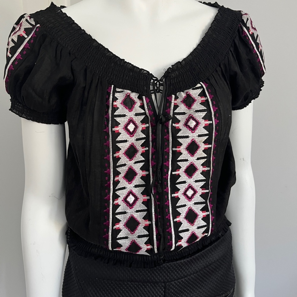 2 for $20 Embroidered semi sheer cotton top